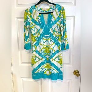Barbara Gerwit size S preppy print cotton knit shift dress. Worn once.